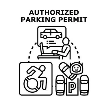 Authorized parking permit concept vector illustration 스톡 일러스트