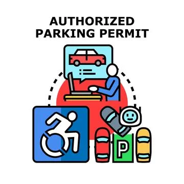 Authorized parking permit concept vector illustration 스톡 일러스트
