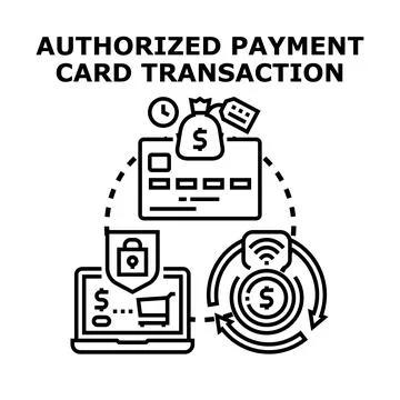 Authorized payment card transaction process and electronic security Stock Illustration