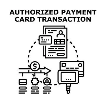 Authorized payment card transaction processing financial data Stockillustratie