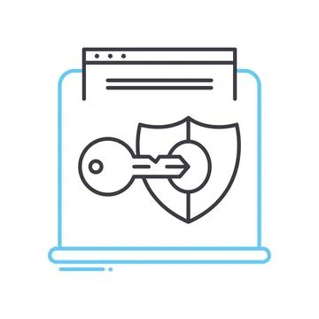 Authorized program line icon, outline symbol, vector illustration, concept sign Stock Illustration