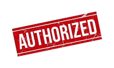 Authorized Rubber Stamp. Red Authorized Rubber Grunge Stamp Seal Vector Ill.. Stock Illustration