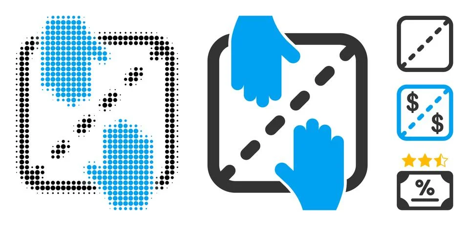 Authorized Shares Halftone and Solid Icon Stock Illustration