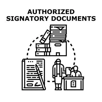 Authorized signatory documents concept illustration Ilustración de archivo
