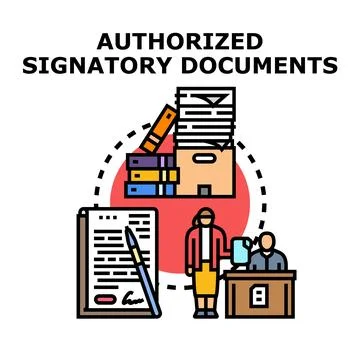 Authorized signatory documents concept illustration Stock Illustration