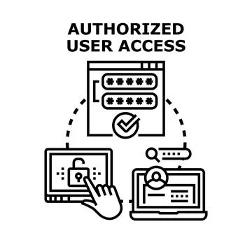 Authorized user access verifying digital identity protection Stock Illustration