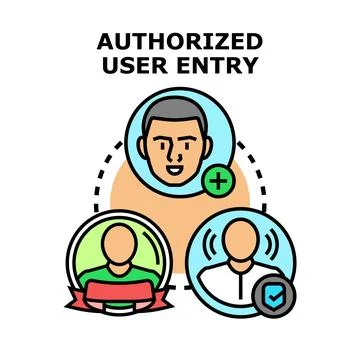 Authorized user entry access creating network connection 스톡 일러스트