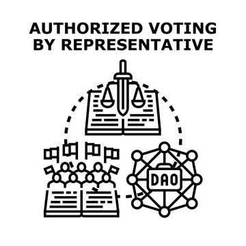 Authorized voting by representative concept illustration Stock Illustration