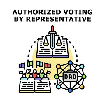 Authorized voting by representative concept illustration Stock Illustration