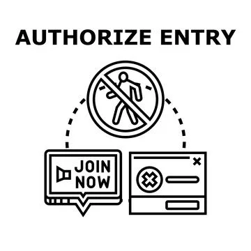 Authorizing digital access and entry permission concept Stockillustratie