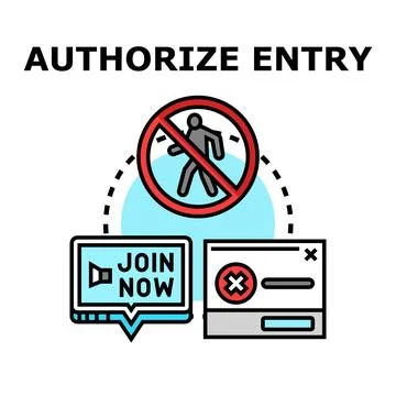 Authorizing digital access and entry permission concept 库存插图