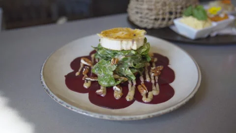Author's dish for dinner carpaccio Stock Footage 273381789