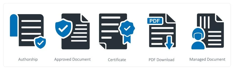 Authorship, approved document, certificate Stock Illustration