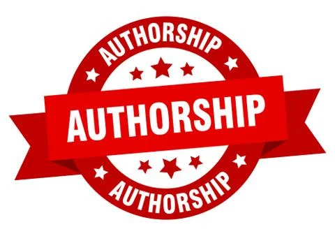 Authorship round ribbon isolated label. authorship sign Illustration