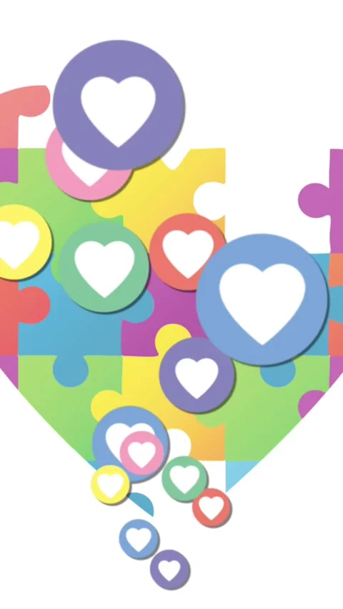 Autism awareness animated video Stock Footage 343545267