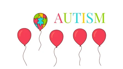 Autism awareness balloon poster Stock Footage 119512366