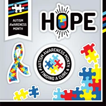 Autism Awareness Design Elements Illustration イラスト素材