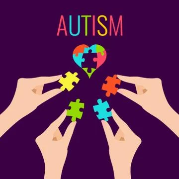 Autism awareness poster Stock Illustration