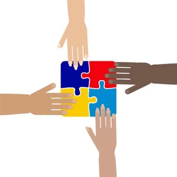 Autism awareness puzzle elements concept Illustrazione stock