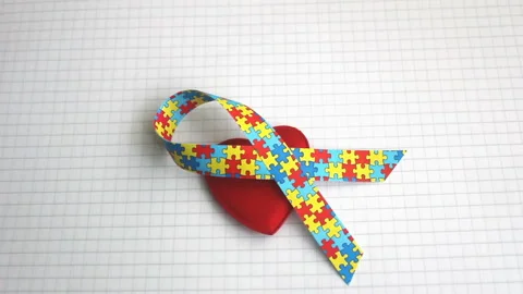 Autism Awareness Ribbon Stock Footage 151399554