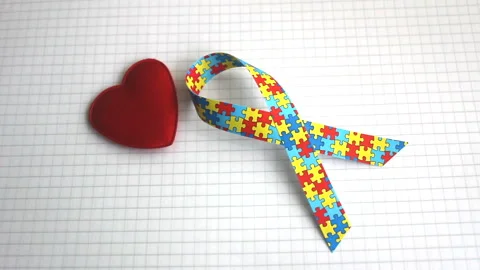 Autism Awareness Ribbon Stock Footage 151402648