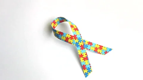 Autism Awareness Ribbon Stock Footage 151402854