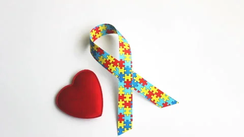 Autism Awareness Ribbon Stock Footage 151403329