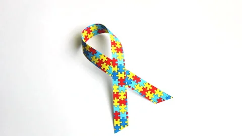 Autism Awareness Ribbon Stock Footage 151403770