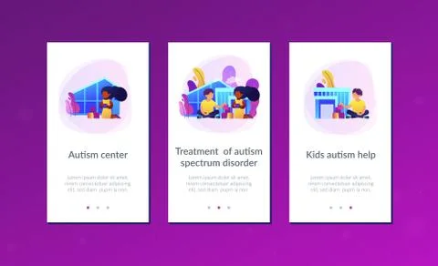 Autism center app interface template. Stock Illustration