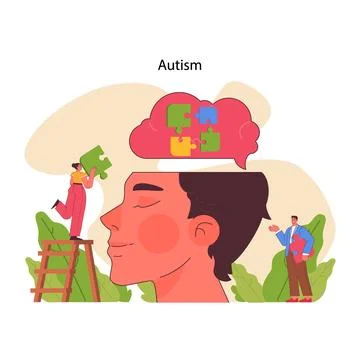 Autism concept. Flat vector illustration Illustrazione stock