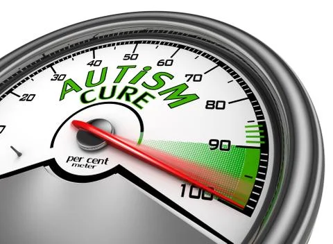 Autism cure conceptual meter indicate maximum Stock Illustration