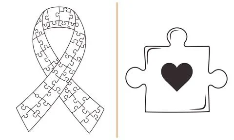 Autism Infinity Puzzle Symbol Vector Stock Illustration