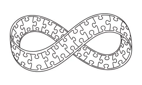 Autism Infinity Puzzle Symbol Vector Stock Illustration