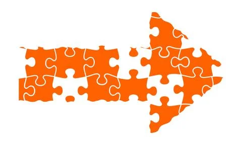 Autism Puzzle Arrow Direction Vector Stock Illustration