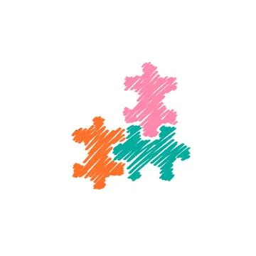 Autism puzzles icon Illustration