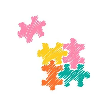 Autism puzzles icon Illustration