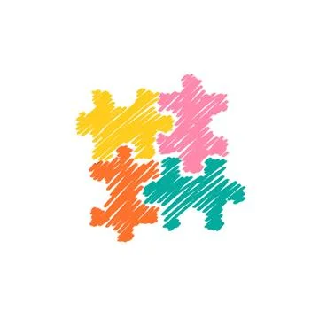 Autism puzzles icon Stock Illustration