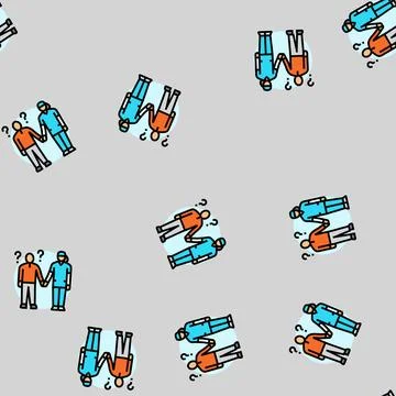 Autism support occupational therapist vector seamless pattern Stock Illustration