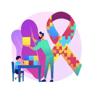 Autism treatment abstract concept vector illustration. Illustrazione stock