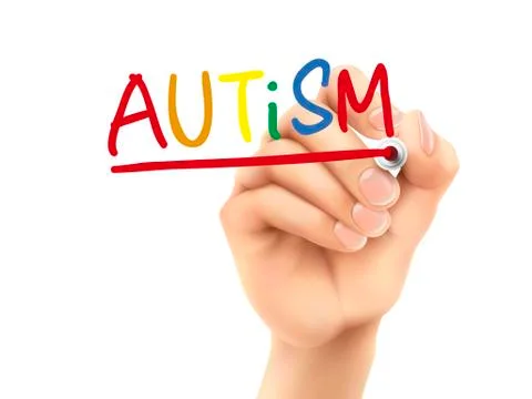 Autism word written by hand Stock Illustration