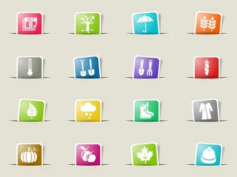 Autmn icon set Stock Illustration