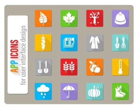 Autmn icon set Stock Illustration