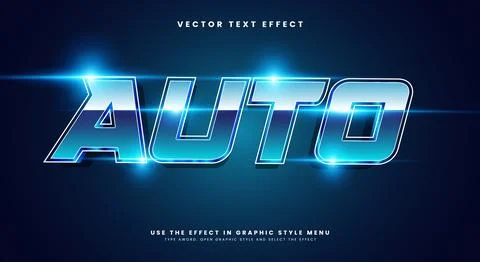 Auto 3d editable text effect template Stock Illustration
