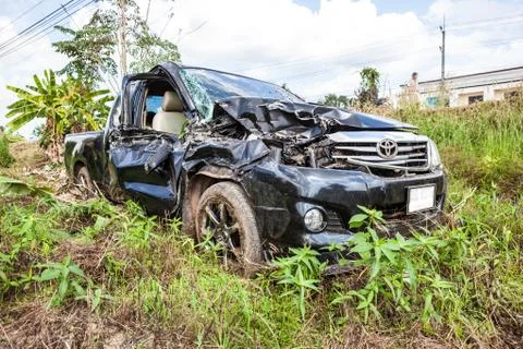 Auto accident in the field Stock Photos