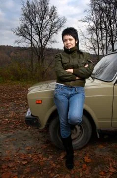 Auto and lady Stock Photos