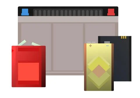 Auto battery and Energy source. Electricity accumulator. Galvanic cell. elect Stock Illustration