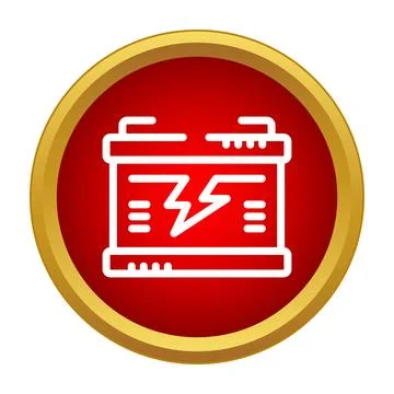 Auto battery providing vehicle electrical power icon Illustrazione stock