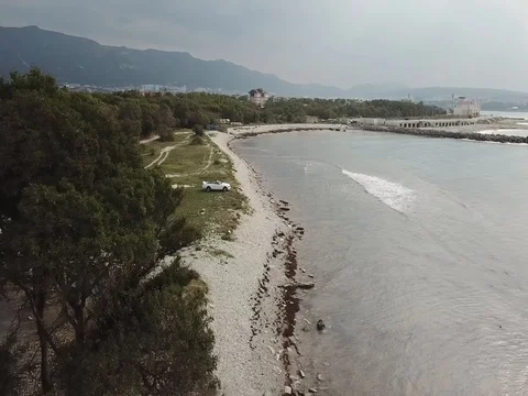 Auto on the Black Sea coast Stock Footage 80794619