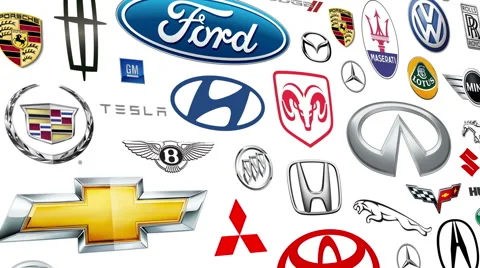 Auto Brand Logo Loop Video stock 47779334