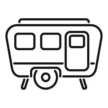 Auto camper icon outline vector. Caravan bus Stock Illustration